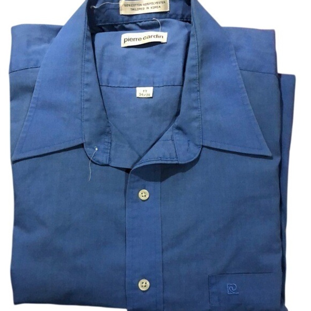Vintage Pierre Cardin Men's Blue Shirt